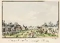 Carl August Richter, Innere Ansicht des Lustschlosses Pillnitz, Um 1830, Altkolorierte Umrißradierung