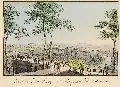 Carl August Richter, Aussicht von der Bastey nach Königstein und Lilienstein, Um 1830, Altkolorierte Umrißradierung. auf leicht gebräuntem Papier