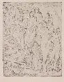 Ludwig von Hofmann, Badende, Um 1920, Radierung auf chamoisfarbenem Papier mit Papiermühlenzeichen