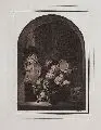 Johanna Nepomuk Strixner, Kinder vor der Tür, Um 1817, Lithographie in Rotbraun nach einem Gemälde Adrian van der Werfs