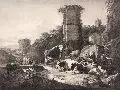 Carl Straub, Eine Herde, Um 1840, Lithographie nach einem Gemälde von Johann Heinrich Roos