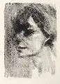 Max Feldbauer, Frauenkopf, 1926, Kreidelithographie auf "Van Gelder Zonen"-Bütten