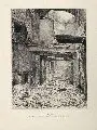 Dinant - Das Haus aus welchem die ersten Schüsse auf unsere Truppen fielen by Richard Müller, 1914, Kohlezeichnung, sold Dec 2006