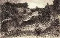 Fritz Overbeck, Worpswede, 1890, Aquatinta-Radierung in Braun auf chamoisfarbenen Papier