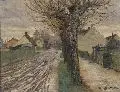 Jacob Jörgensen, Dorfstraße, Öl auf Leinwand