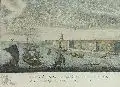Grigorij Anikjeitsch Katschaloff, Vue des bords de la Neva en descendant la riviere entre le Palais, Altkolorierter Kupferstich