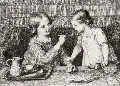 Hugo Bürkner, Brenn Dich nicht, das Süppchen ist zu heiß, 1852, Radierung