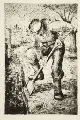 Erhard Hippold, Bei der Gartenarbeit, 1934, Radierung
