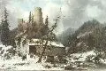 Carl Julius von Leypold, Die Burgruine Frauenstein im Winter, 1862, Öl auf Leinwand
