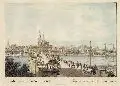 Dresden von der Neustadt gesehen by Johann Carl August Richter, Um 1830, Kolorierte Radierung, sold Jun 2006
