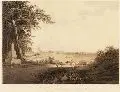 Vue de Dresde du coté de l'orient sur le chemin de Budisin by Johann Friedrich Wizani, Um 1800, Altkolorierte Umrißradierung nach einer Zeichnung von Philipp Veith, sold Jun 2006