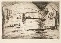 Georg Hermann Gelbke, Brücke, 1922, Radierung in Schwarzbraun