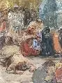 Robert Sterl, Russische Bauern im Gebet, 1914, Gouache über Graphit auf Papier