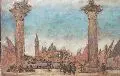 Hans Unger, Venedig, Piazetta mit Blick auf San Giorgio Maggiore, Um 1910, Pastell