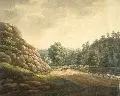 Carl Ehrenfried Held, Prospect der Brücke beym Hegereiter im Plauenschen Grunde bey Dresden, 1826, Aquarell auf Papier