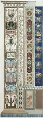 Giovanni Ottaviani, Pilaster VIII: Früchtegirlande und Puttiornament, 1772-76, Altgouachierter Kupferstich, gedruckt von 2 Platten