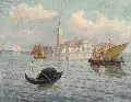 Ermenegildo Carlo Donadini, Venedig Isola St. Giorgio Maggiore, Öl auf Holz