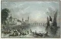 Albert Henry Payne, Ansicht von Dresden, Um 1835, Aquarellierter Stahlstich nach Henry