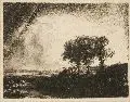 Rembrandt Harmenszoon van Rijn, Die Landschaft mit den drei Bäumen, 1643, Radierung