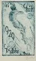 Georg Hermann Gelbke, Neujahrsgruß, 1928/29, Radierung in Blau