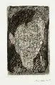 Käthe Kollwitz, Frauenkopf, Um 1905, Vernis mou und Radierung in Dunkelbraun auf chamoisfarbenem Papier