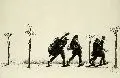 Georg Erler, Dorfmusikanten auf dem Wege, Lithographie