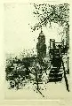 Georg Erler, Meißen. Blick auf die Stadtkirche im Winter.