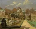 Rudolf Poeschmann, Der Zwinger in Dresden im Frühling, 1924, Öl auf Leinwand