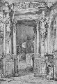 Samuel Prout, Seitenportal des Wallpavillons, Lithographie, weiß gehöht, im Stein monogrammiert