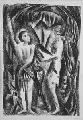 Josef Eberz, Ohne Titel (Junges Paar im Wald), 1919, Kreidelithographie/ Bütten, im Stein signiert u.li., in Blei signiert und datiert u.re