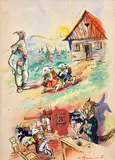 Greinerová Sibyla, Ilustrácia, Okolo 1965, Akvarel na papieri
