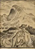 Martin Benka, Pod Kriváňom, 1936, Kresba uhľom, ceruzou na papieri