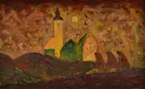 Miloš Alexander Bazovský, Utiereň (Cesta na polnočnú), 1954, Olej na sololite