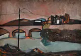 Most nad Tiberom by Vincent Hložník, 1949, Tempera na papieri, sold Dec 2012