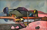 Pri kompe by Vincent Hložník, 1949, Tempera na papieri, sold Dec 2012