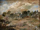 Búrlivá krajina by - Manheimer Gusztáv Magyar, Okolo 1910, Olej na kartóne, sold Dec 2012