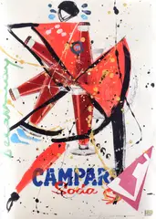 Franco Scepi, Campari Soda, 1996, Serigrafia na papieri, ručne kolorovaná, podľa maľby z roku 1986. 1/1