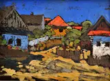 František Záleský, Pod tmavomodrým nebom, Okolo 1930, Olej na lepenke