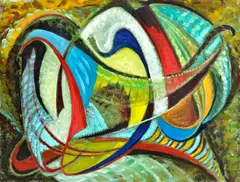 Karel Molnar, Nefiguratívna kompozícia, Okolo 1940, Tempera na papieri