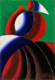 Žena by Milan Laluha, Okolo 1968-70, Olej na vrecovine, sold Dec 2012
