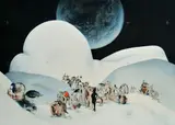 Alex Mlynárčik, Odkiaľ prichádzate a kam idete?, 1986, Digitálna grafika na papieri, 2/10