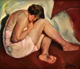 Július Flache, Schúlená, Okolo 1940-50, Olej na plátne