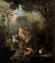 Karol Markó, Léda s labuťou, Okolo 1835, Olej na dreve