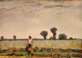 Žena na poli by Martin Benka, Okolo 1945 - 50, Olej na plátne, sold Nov 2012
