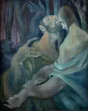 Simon Hantaï, Judášov bozk (Nasledovníci), 1946, Olej na plátne