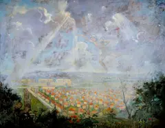 Vízia by Károly Harmos, 1942, Olej na plátne, sold Sep 2012