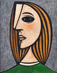 Ladislav Guderna, Hlava ženy, 1963, Tempera na papieri