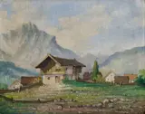 Mesterházy Dénes, Chata pod horami, Okolo 1940, Olej na plátne
