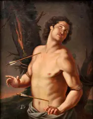 Svätý Sebastián by Leo König, 1858, Olej na plátne, sold Sep 2012