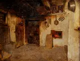 Robert Schoffer, V kuchyni, 1892, Olej na plátne, dublované na kartón